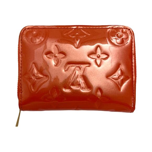 Louis Vuitton Vernis Compact Zippy Wallet Orange Patent Leather TH2029 France - Picture 3 of 13